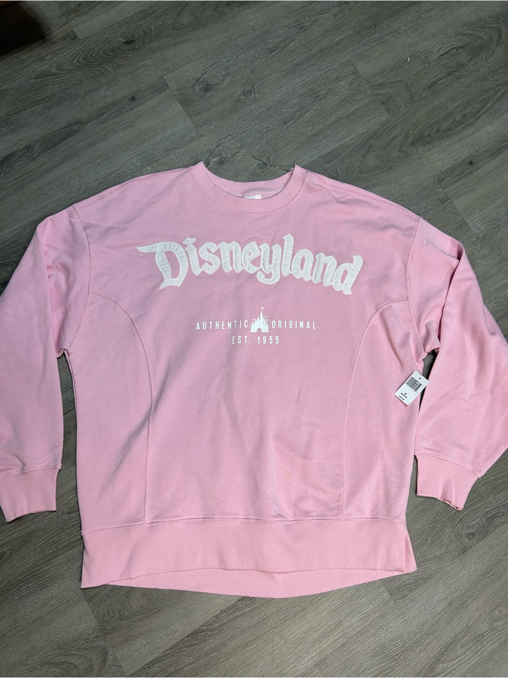 NWT Disneyland Pink Spirit Jersey Crewneck Sweater Sz medium